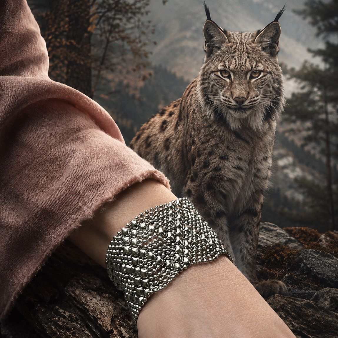 Lynx SG Liquid Metal Bracelet Bracelets Sergio Gutierrez Liquid Metal Jewelry 