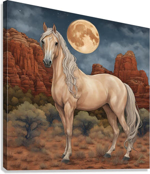 Majix Palomino | Andrea Record Fine Art | Yellowstone Spirit Southwestern Collection Painting Print Andrea Record Fine Art Giclée Stretched Canvas Print 8x8inches (21x21cm) 