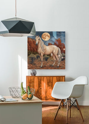 Majix Palomino | Andrea Record Fine Art | Yellowstone Spirit Southwestern Collection Painting Print Andrea Record Fine Art HD Sublimation Metal Print 8x8inches (21x21cm) 