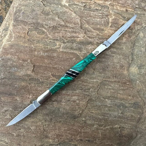 Malachite Jet Onyx Tuxedo Knife | Santa Fe Stoneworks | Yellowstone Spirit Southwestern Collection Knife Santa Fe Stoneworks 