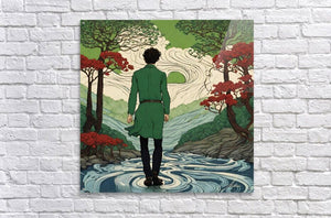 Man In the Swirling River | Andrea Record Fine Art | Yellowstone Spirit Southwestern Collection Painting Print Andrea Record Fine Art 