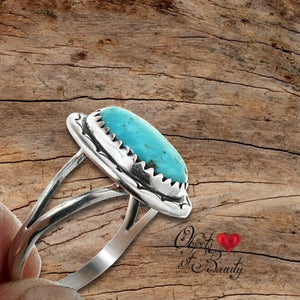 Man's Navajo Sterling Turquoise Moon Ring | Yellowstone Spirit Southwestern Collection Ring Objects of Beauty Southwest 