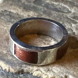 Marline Sterling Silver Leather Ring by David Tishbi Silver and Leather Ring Objects of Beauty 