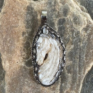Medium Carved Bone Horse Pendant Necklace | Yellowstone Spirit Southwestern and Spirit Animal Collections Carved Necklace Objects of Beauty Southwest 