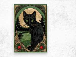 Meowsha Green Eyed Black Cat | Andrea Record Fine Art Painting Print Andrea Record Fine Art 