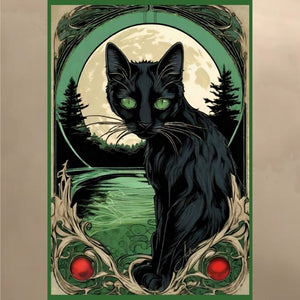 Meowsha Green Eyed Black Cat | Andrea Record Fine Art Painting Print Andrea Record Fine Art 