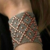 Michonne Stainless Steel w Rose Titanium Bracelet | SG Liquid Metal Bracelets Sergio Gutierrez Liquid Metal Jewelry 