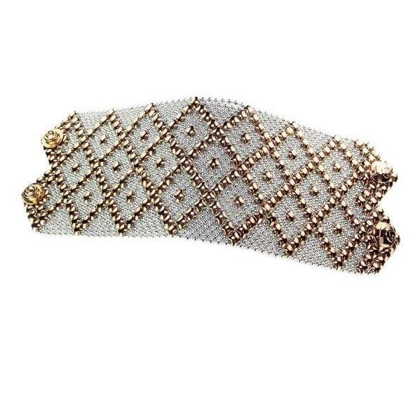 Michonne Stainless Steel w Rose Titanium Bracelet | SG Liquid Metal Bracelets Sergio Gutierrez Liquid Metal Jewelry 