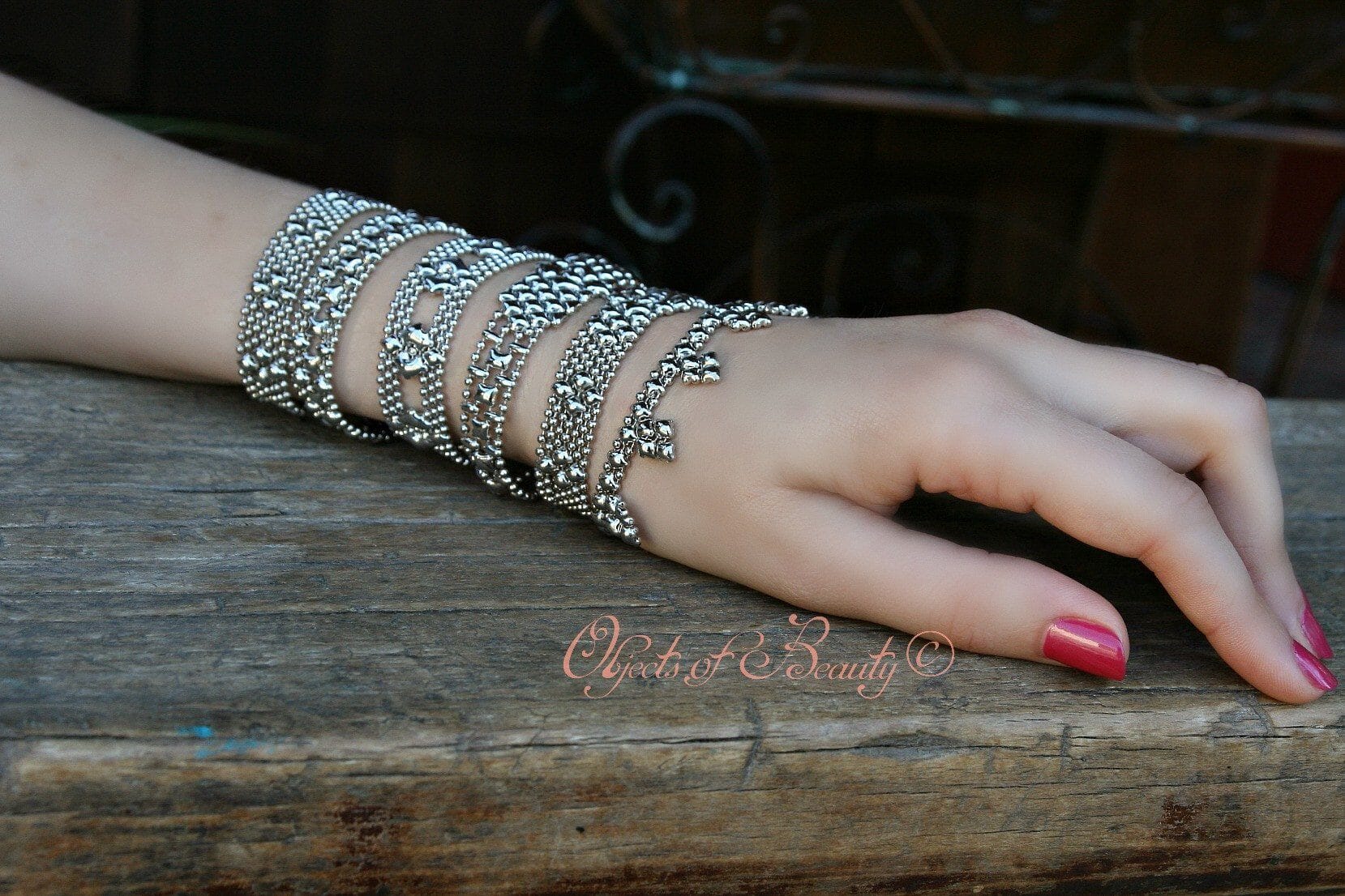 Mini Echo SG Liquid Silver Bracelet Bracelets Sergio Gutierrez Liquid Metal Jewelry 