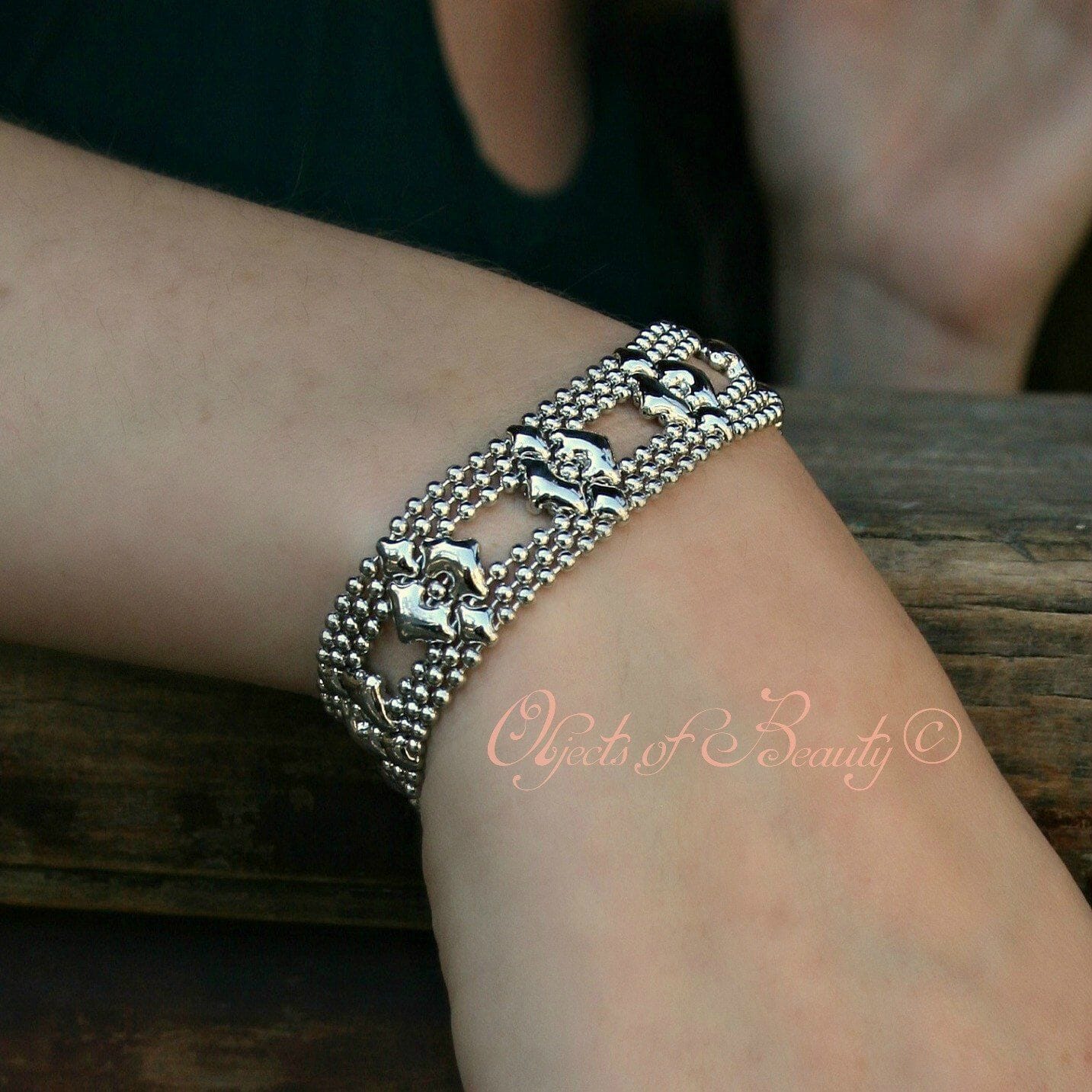 Mini Echo SG Liquid Silver Bracelet Bracelets Sergio Gutierrez Liquid Metal Jewelry 