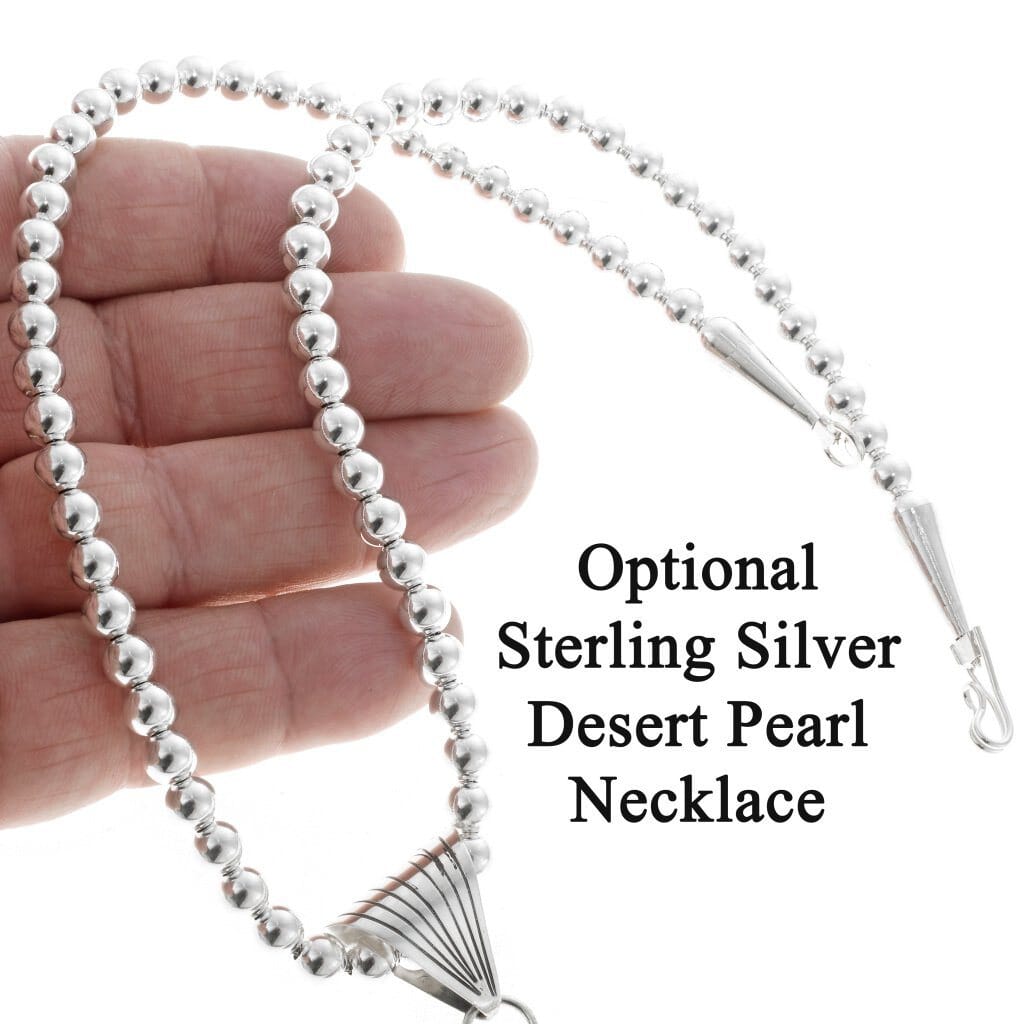 Native American Kingman Turquoise Coral Silver Pendant Necklace Necklaces Objects of Beauty 