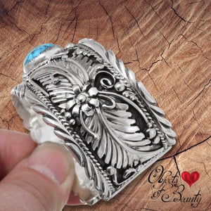 Navajo Forest Turquoise Sterling Bracelet | Yellowstone Spirit Southwestern Collection Turquoise Bracelet Objects of Beauty Southwest 