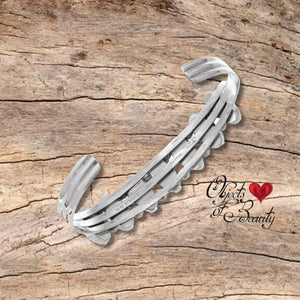 Navajo Onyx Silver Row Cuff Bracelet for Guy or Gal | Yellowstone Spirit Southwestern Collection Onyx Bracelet Navajo 