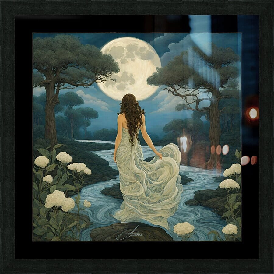 Night Calling | Andrea Record Fine Art | Yellowstone Spirit Southwestern Collection Painting Print Andrea Record Fine Art Framed Print 8x8inches (21x21cm) 