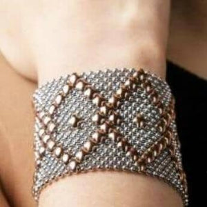 Nishita Stainless Steel w Rose Titanium Bracelet | SG Liquid Metal Bracelets LiquidMetalJewelry.com 