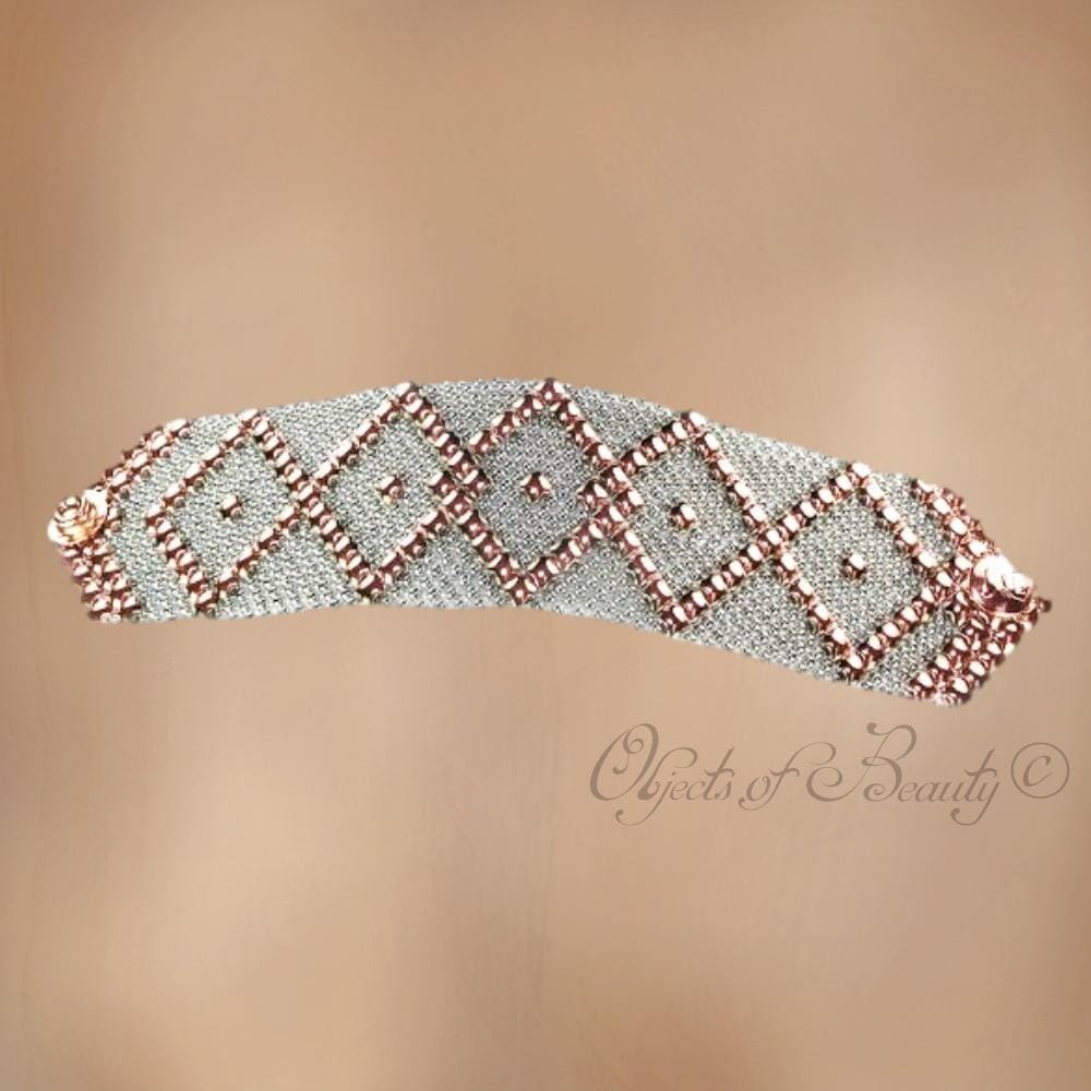 Nishita Stainless Steel w Rose Titanium Bracelet | SG Liquid Metal Bracelets LiquidMetalJewelry.com 