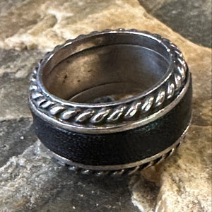 Nomad Spirit Sterling Silver and Leather Ring by David Tishbi Ring Objects of Beauty 