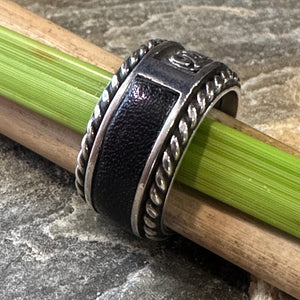 Nomad Spirit Sterling Silver and Leather Ring by David Tishbi Ring Objects of Beauty 