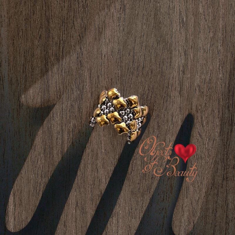 Oksana Stainless Steel w Yellow Gold Titanium Ring | SG Liquid Metal Rings SG Liquid Metal 