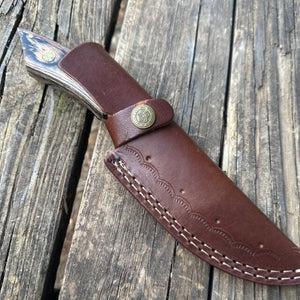 Olive Rosewood Damascus Hunting Skinner Knife | Yellowstone Spirit Southwestern Collection Damascus Knife Objects of Beauty Southwest 