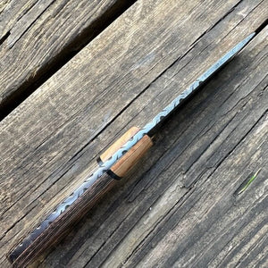 Olive Rosewood Damascus Hunting Skinner Knife | Yellowstone Spirit Southwestern Collection Damascus Knife Objects of Beauty Southwest 