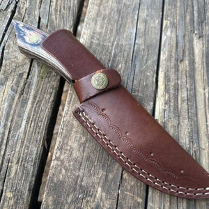 Olive Rosewood Damascus Hunting Skinner Knife | Yellowstone Spirit Southwestern Collection Damascus Knife Objects of Beauty Southwest 