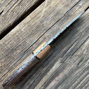 Olive Rosewood Damascus Hunting Skinner Knife | Yellowstone Spirit Southwestern Collection Damascus Knife Objects of Beauty Southwest 