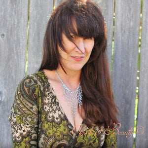 Olivia's Raindrops SG Liquid Silver Necklace Necklaces Sergio Gutierrez Liquid Metal Jewelry 