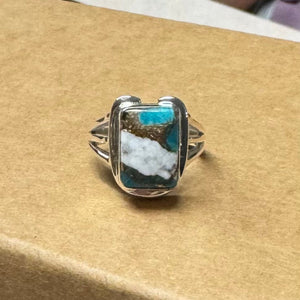 On Lucky Ground Beth Dutton Multi Colored Turquoise Horseshoe Ring | Yellowstone Spirit Southwestern Collection Turquoise Ring Objects Of Beauty Southwest 
