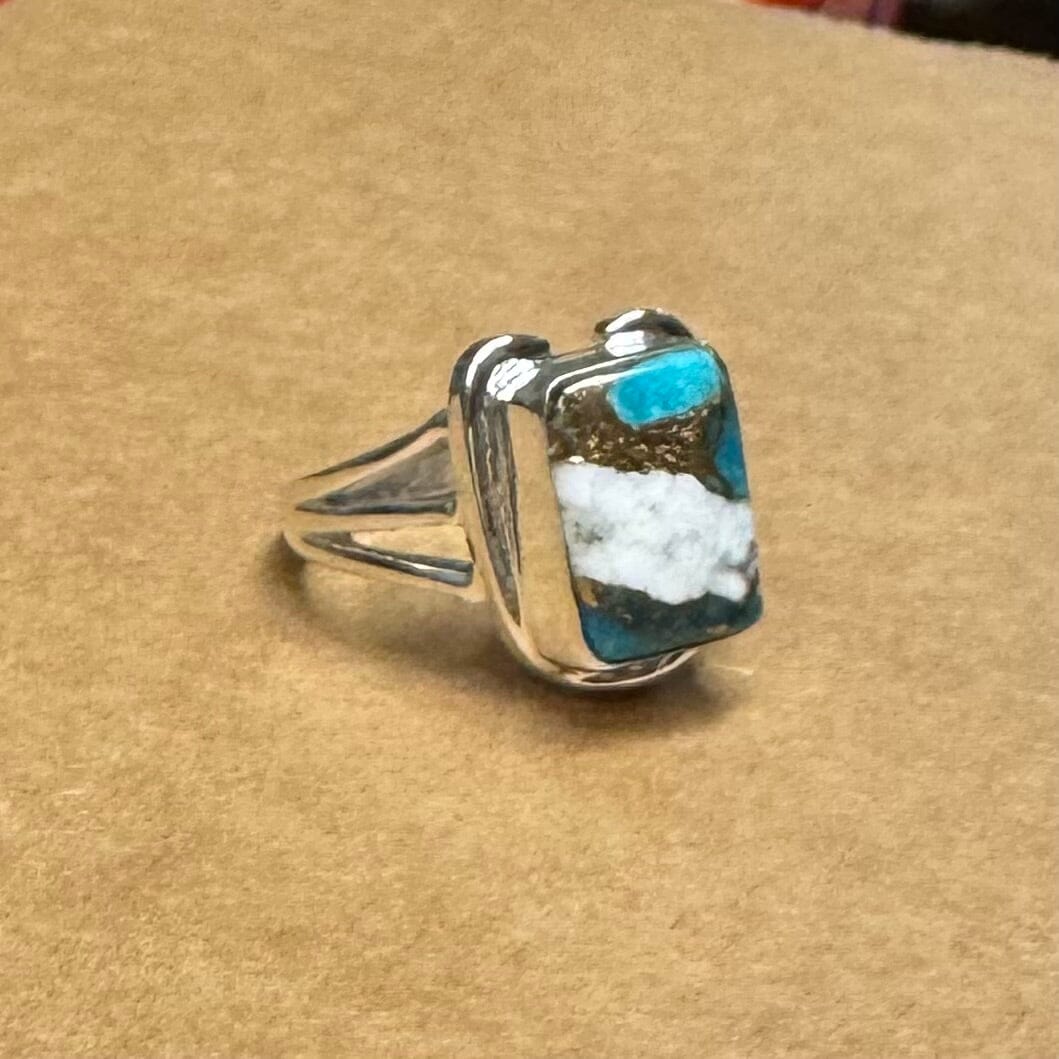 On Lucky Ground Beth Dutton Multi Colored Turquoise Horseshoe Ring | Yellowstone Spirit Southwestern Collection Turquoise Ring Objects Of Beauty Southwest 