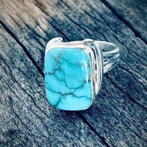 On Lucky Ground Beth Dutton Turquoise Horseshoe Ring | Yellowstone Spirit Southwestern Collection Turquoise Ring Objects of Beauty Southwest 