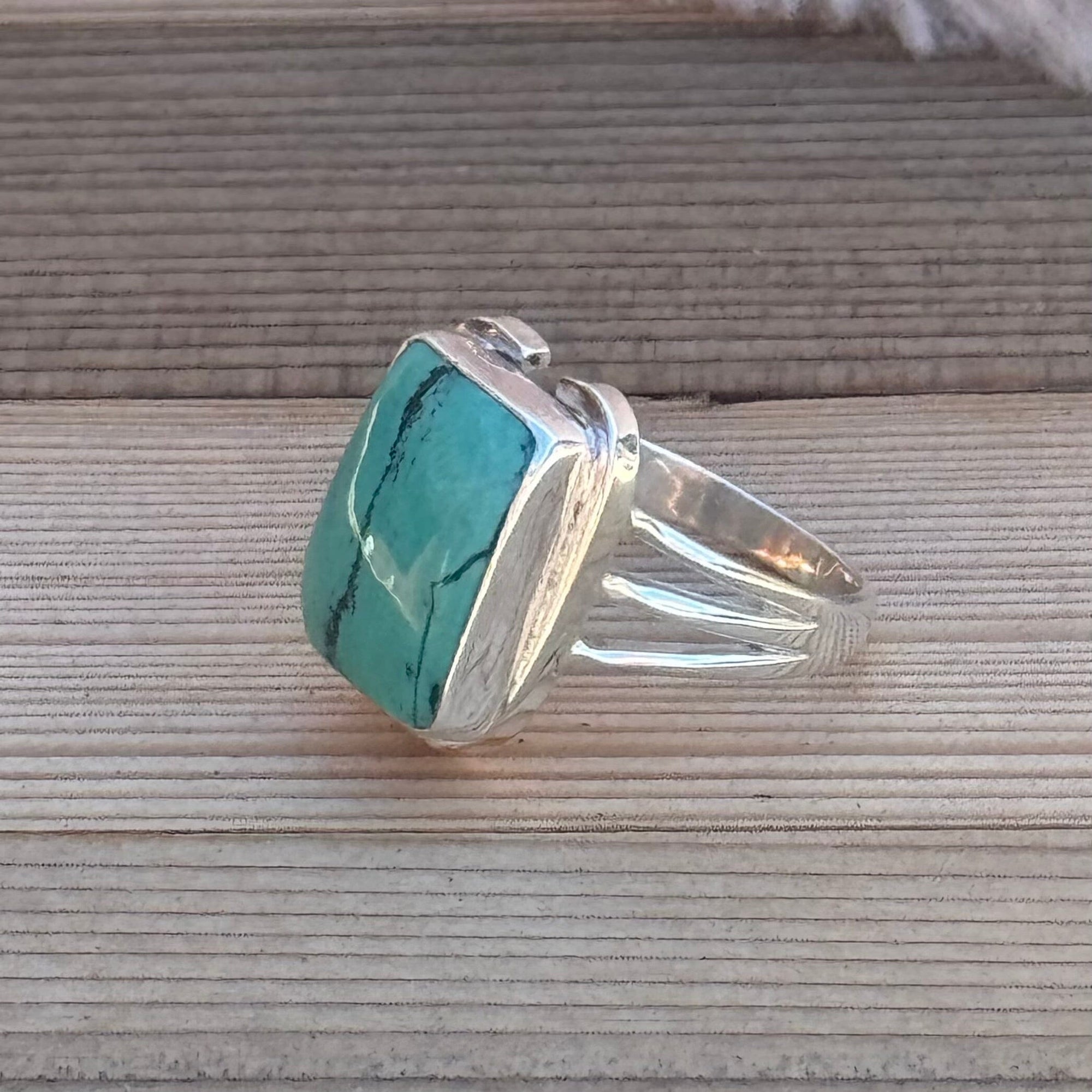 On Lucky Ground Beth Dutton Turquoise Horseshoe Ring | Yellowstone Spirit Southwestern Collection Turquoise Ring Objects of Beauty Southwest 