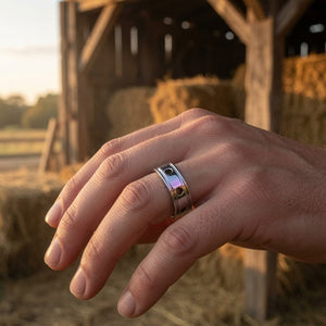 Orbit Titanium Perforated Band Ring by Luca Vale | Yellowstone Spirit Southwestern Collection Band ring Luca Vale 