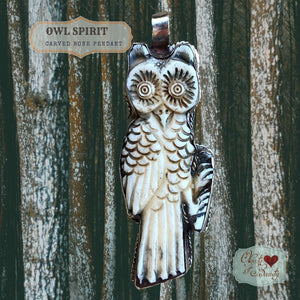 Owl Pendant Necklace Talisman Carved Bone Necklace | Yellowstone Spirit Southwestern and Spirit Animal Collections Pendant Necklace Objects of Beauty Southwest 