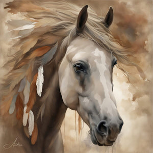 Palomino Bird Spirit | Andrea Record Fine Art | Yellowstone Spirit Collections painting Objects Of Beauty Southwest 