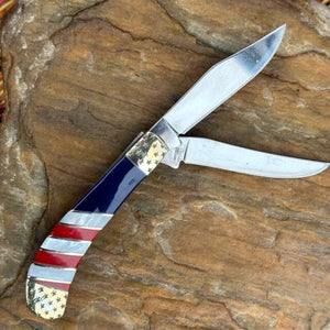 Patriotic Folding Trapper EDC Knife | Stars & Stripes | Yellowstone Spirit Southwestern Collection Pocket Folder Knife Objects of Beauty Southwest 