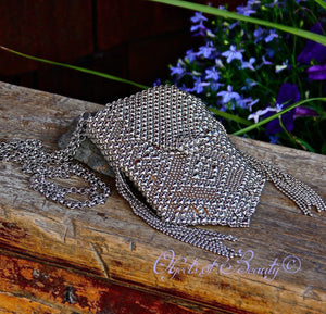 Pegasus Mesh Bag w Fringe Wings | SG Liquid Metal Purses and Bags Sergio Gutierrez Liquid Metal Jewelry 