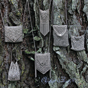 Pegasus Mesh Bag w Fringe Wings | SG Liquid Metal Purses and Bags Sergio Gutierrez Liquid Metal Jewelry 