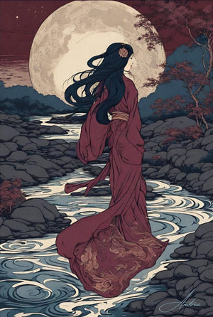 Plum Night | Andrea Record Fine Art Painting Print Andrea Record Fine Art Giclee Poster Satin Photo Paper Print 8x12inches (21x31cm) 