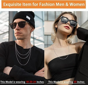 Rhodium Plated Elegant, Shiny & Sturdy 925 Sterling Silver Rope Chain Necklace 1.6mm Silver Chain Objects of Beauty Southwest 