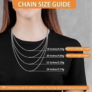 Rhodium Plated Elegant, Shiny & Sturdy 925 Sterling Silver Rope Chain Necklace 1.6mm Silver Chain Objects of Beauty Southwest 