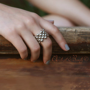 Ring One SG Liquid Metal Mesh Ring rings Sergio Gutierrez Liquid Metal Jewelry 