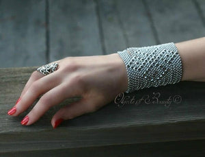 Ring Three SG Liquid Silver Mesh Ring rings Sergio Gutierrez Liquid Metal Jewelry 