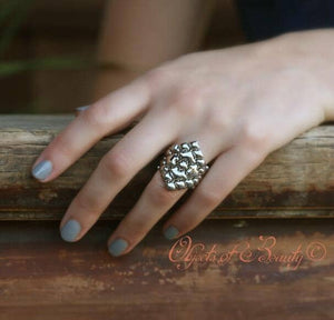 Ring Three SG Liquid Silver Mesh Ring rings Sergio Gutierrez Liquid Metal Jewelry 