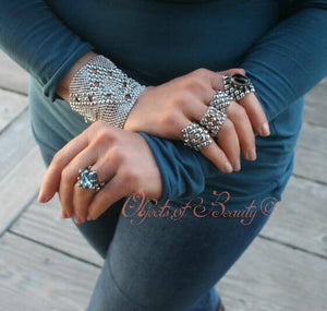 Ring Two SG Liquid Silver Mesh Ring rings Sergio Gutierrez Liquid Metal Jewelry 