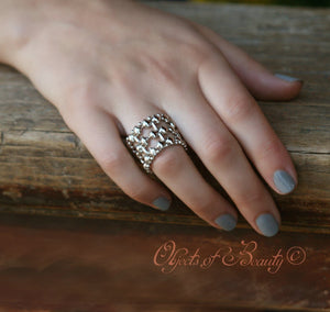 Ring Two SG Liquid Silver Mesh Ring rings Sergio Gutierrez Liquid Metal Jewelry 