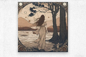 River's Calling | Andrea Record Fine Art | Yellowstone Spirit Southwestern Collection Painting Print Andrea Record Fine Art Brushed Metal Print 8x8inches (21x21cm) 