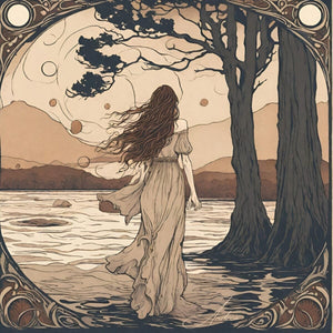 River's Calling | Andrea Record Fine Art | Yellowstone Spirit Southwestern Collection Painting Print Andrea Record Fine Art Giclee Poster Satin Photo Paper Print 8x8inches (21x21cm) 