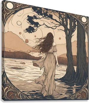 River's Calling | Andrea Record Fine Art | Yellowstone Spirit Southwestern Collection Painting Print Andrea Record Fine Art Giclée Stretched Canvas Print 8x8inches (21x21cm) 