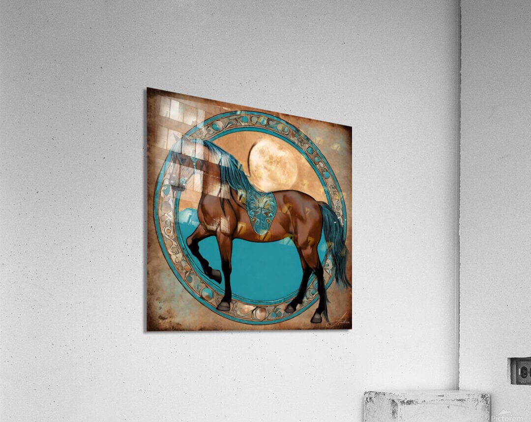 Rusty Moon Portal | Andrea Record Fine Art | Yellowstone Spirit Southwestern Collection Painting Print Andrea Record Fine Art Acrylic Print 8x8inches (21x21cm) 